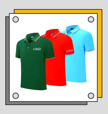 %100 Polyester Pamuklu Gömlek Erkek Polo Hızlı Kuruyan Yakalı Gömlek