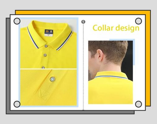 %100 Polyester Pamuklu Gömlek Erkek Polo Hızlı Kuruyan Yakalı Gömlek