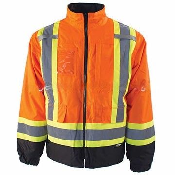 Güvenlik Yüksek Görünürlüklü Giysiler Yansıtıcı Hi Vis Su Geçirmez Ceket Çalışma