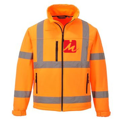 EN471 Yüksek Görünürlüklü Giysiler Yumuşak Yansıtıcı Güvenlik Softshell Ceket