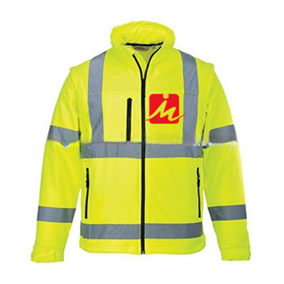 EN471 Yüksek Görünürlüklü Giysiler Yumuşak Yansıtıcı Güvenlik Softshell Ceket