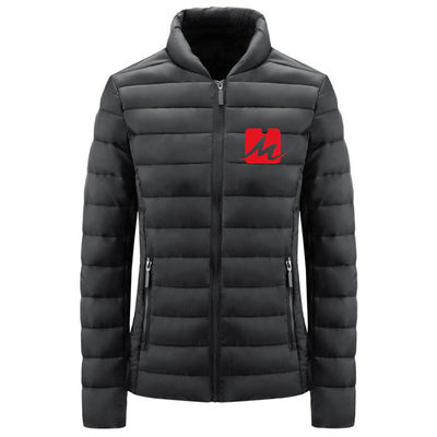Aşağı Hafif Şişme Ceket Şehir Günlük Pamuklu Yaka Cep Polyester Fermuarlı Ceket Aşınmaya Dayanıklı