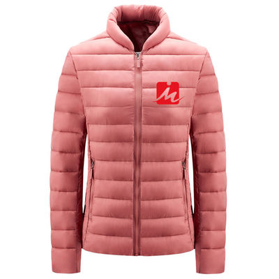 Aşağı Hafif Şişme Ceket Şehir Günlük Pamuklu Yaka Cep Polyester Fermuarlı Ceket Aşınmaya Dayanıklı