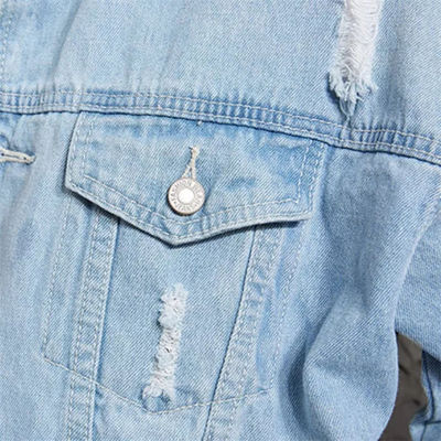 Polyester Pamuklu Nakış Kot Ceketler Streetwear Casual Sürme Ceketi