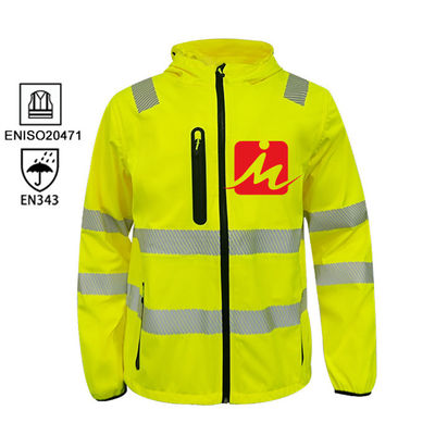 Su geçirmez Yüksek Görünürlüklü Giysiler Hi Vis Üniforma Yansıtıcı İş Ceketi İş Kıyafeti