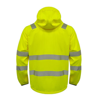 Su geçirmez Yüksek Görünürlüklü Giysiler Hi Vis Üniforma Yansıtıcı İş Ceketi İş Kıyafeti