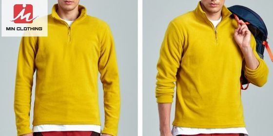 Günlük Koşu Su Geçirmez Nefes Alabilir Ceketler Spor Polar Ceket Yarım Zip Polyester