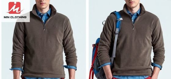 Günlük Koşu Su Geçirmez Nefes Alabilir Ceketler Spor Polar Ceket Yarım Zip Polyester