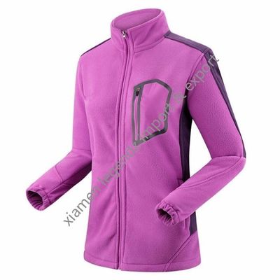 Kadınlar İçin Klasik Dağcılık Sporu Kış Ceketi Zip Up Polyester Kalın Polar Ceket