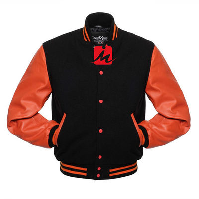 Nefes Alabilir Nakış Denim Ceketler Özel Uzun Kollu Beyzbol Varsity Ceket